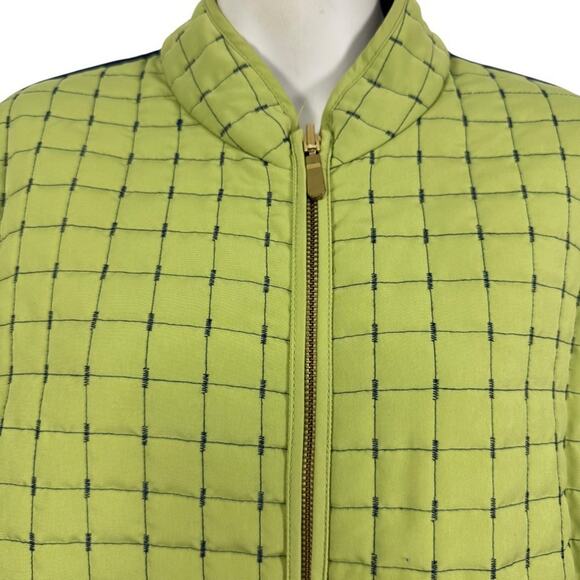 Susan Graver Style Reversible Green & Navy Full Zip Quilted Jacket Lightweight L - Picture 4 of 16